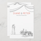 Tuin Picknick Minimalist Zwart-wit bruiloft Kaart (Voorkant / Achterkant)