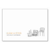 Tuin Picknick Minimalist Zwart-wit bruiloft Kaart (Achterkant)