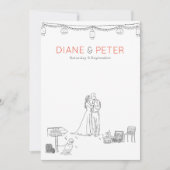 Tuin Picknick Minimalist Zwart-wit bruiloft Kaart (Voorkant)