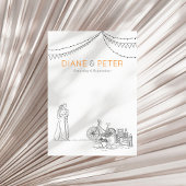 Tuin Picknick Minimalist Zwart-wit bruiloft Kaart