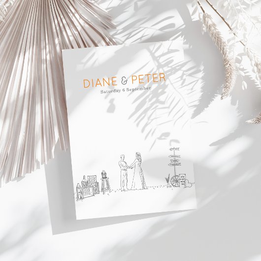 Tuin Picknick Minimalist Zwart-wit bruiloft Kaart