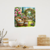 Tuin Retraite Landschap 2 Poster (Keuken)