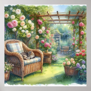 Tuin retraite landschap 3 poster