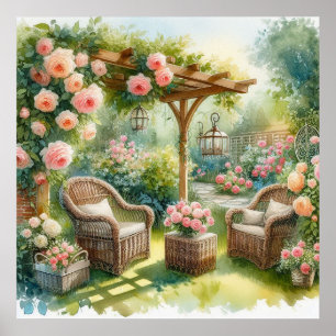 Tuin retraite landschap 5 poster