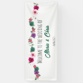 tuin romance bloemen bruiloft wit Banner (Verticaal)