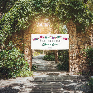 tuin romance bloemen bruiloft wit Banner