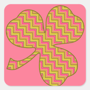 Tuin Roos Chevron Glossy Vierkante Stickers
