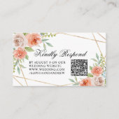 Tuin Roos & Goud Lijst bruiloft QR Code RSVP Informatiekaartje (Voorkant)