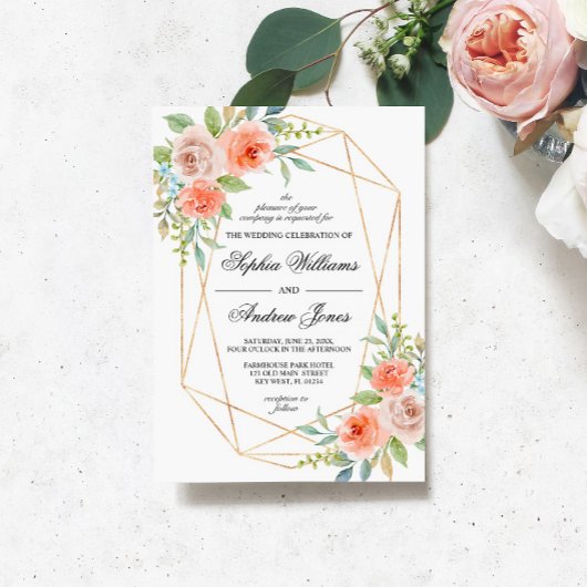 Tuin Roos & Goud Lijst bruiloft uitnodiging