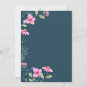 Tuin roze bloemen bruiloft uitnodiging (Achterkant)