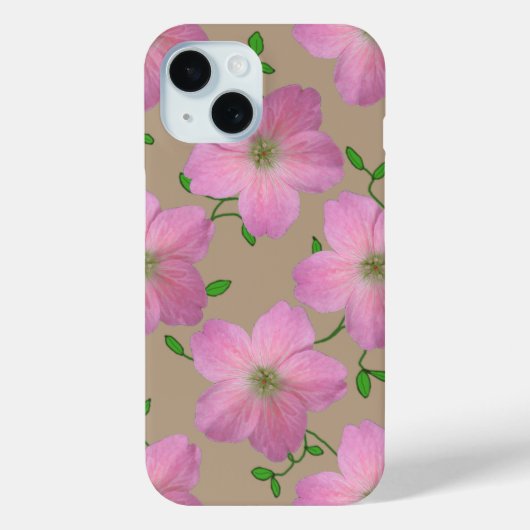 Tuin Roze Geranium Bloem op elke kleur Case-Mate iPhone Case (Achterkant)