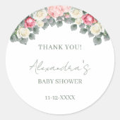 tuin Rozen Baby shower Dank u Ronde Sticker (Voorkant)