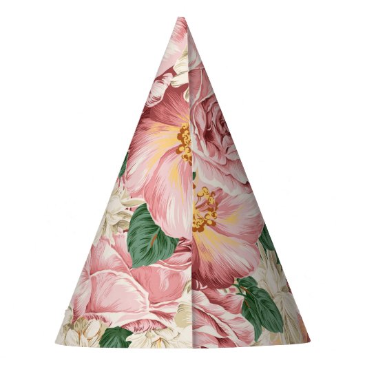 Tuin Rozen en Hydrangeas Bloemenpatroon Feesthoedjes (Achterkant)