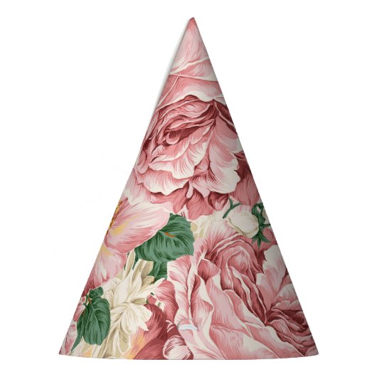  Tuin Rozen en Hydrangeas Bloemenpatroon Feesthoedjes (Links)