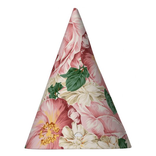  Tuin Rozen en Hydrangeas Bloemenpatroon Feesthoedjes (Rechts)