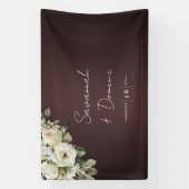 Tuin Rozen en Marsala bruiloft Spandoek (Verticaal)