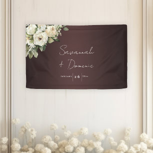 Tuin Rozen en Marsala bruiloft Spandoek