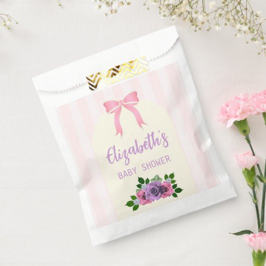 Tuin Rozen Roze Baby shower Bedankzakje (Gezegeld)