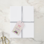 Tuin Rozen Roze Baby shower Cadeaulabel (Met Touw)