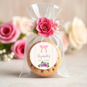 Tuin Rozen Roze Baby shower Ronde Sticker