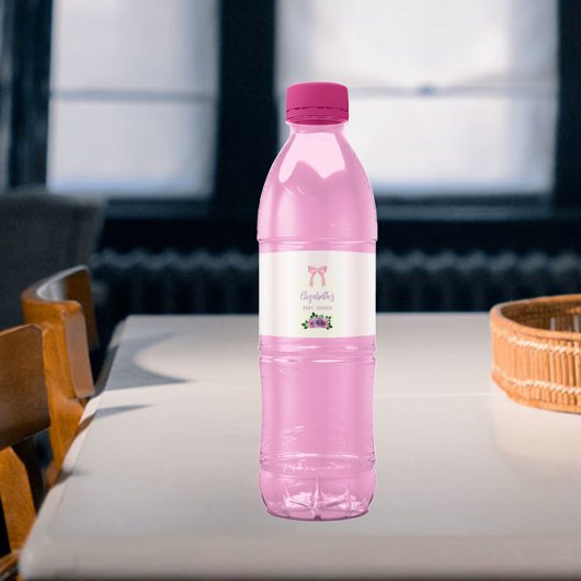 Tuin Rozen Roze Baby shower Waterfles Etiket