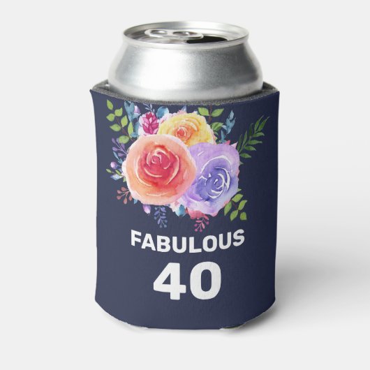 Tuin Rozen Waterverf Fabelachtige 40 Blikjeskoeler (Blikje Achterkant)