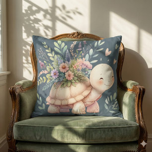 Tuin Schildpad Aquarel Cottage Stijl Kussen