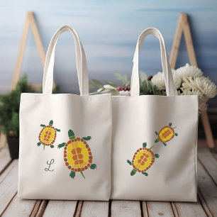 Tuin Schildpadden Hand Getekende Persoonlijke Init Tote Bag