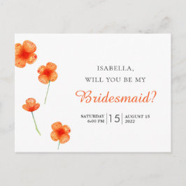 Tuin sinaasappels bloemen. Wil je mijn bruidsmeisj Briefkaart