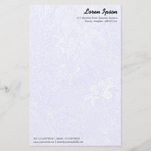 Tuin - Subtle Blue Briefpapier (Voorkant)