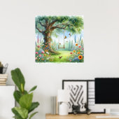Tuin Swing Landschap 4 Poster (Thuiskantoor)