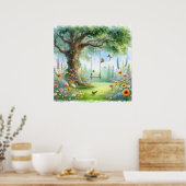 Tuin Swing Landschap 4 Poster (Keuken)