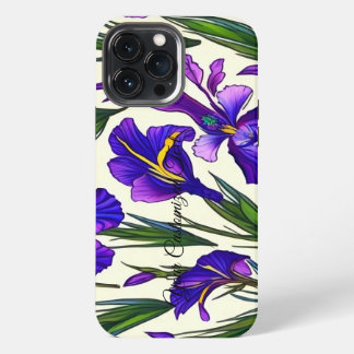 Tuin Symfonie: Iris Bloemmotief iPhone 13 Pro Max Hoesje