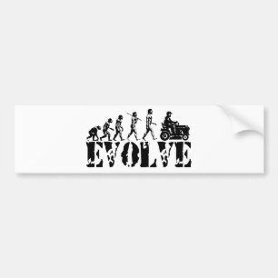 Tuin Tractor Bestuurder Racers Evolutie Kunst Bumpersticker