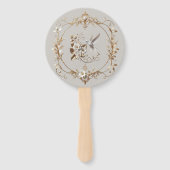 Tuin Trouwventilator Witte Kolibrie Handwaaier (Voorkant)