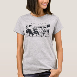 Tuin uitzicht Ontspanning Minimalistisch Fijne Lij T-shirt