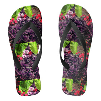 Tuin van bloemen teenslippers