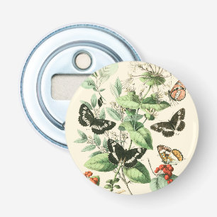 Tuin van Butterflies en Flowers Button Flesopener