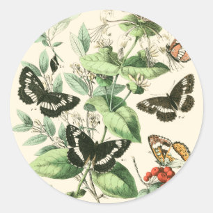 Tuin van Butterflies en Flowers Ronde Sticker