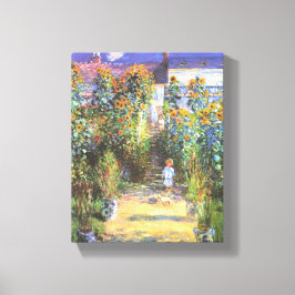 Tuin van de artiest te Vetheuil - Claude Monet Canvas Afdruk