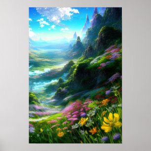 Tuin van de Enchanted Mountain Poster
