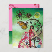 TUIN VAN DE MELISSA 2, rood, roze groen wit Kaart (Voorkant / Achterkant)