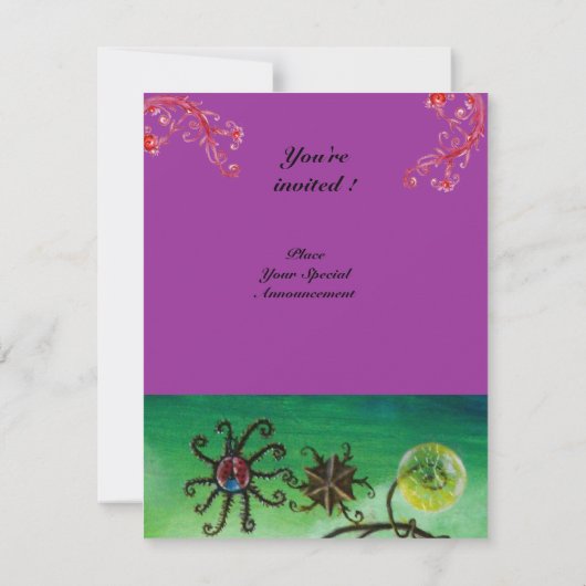 TUIN VAN DE MELISSA, helderrood, roze paars Kaart (Achterkant)