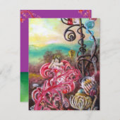 TUIN VAN DE MELISSA, helderrood, roze paars Kaart (Voorkant / Achterkant)