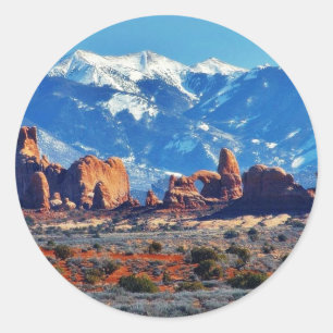 Tuin van Eden in Arches National Park Ronde Sticker