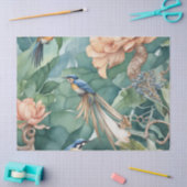 Tuin van Eden met vogels en bloemen Decoupage Pa Tissuepapier (Craft)
