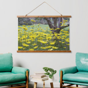 Tuin van gele Doronicum bloemen Bloemstuk Hangend Wandkleed
