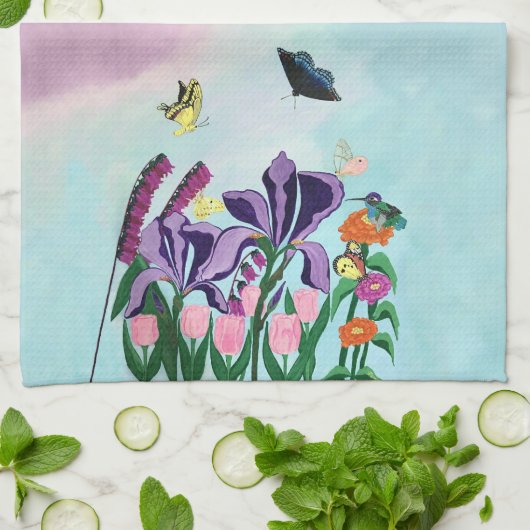 Tuin van Heavenly Delights Theedoek (Gevouwen)