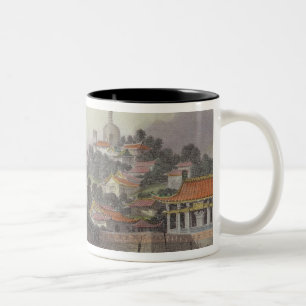 Tuin van het keizerpaleis, Peking, uit China Tweekleurige Koffiemok