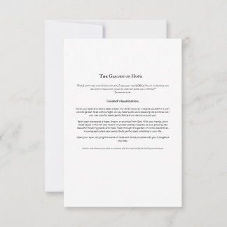 Tuin van Hoop Meditatie Kaart | Christelijke scrip